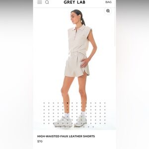 Grey Lab Faux Leather Shorts
